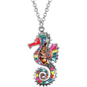 Enamel Alloy Jellyfish Seahorse Necklace Octopus Dolphin Pendant Ocean Fish Gifts for Women Girls Fashion Jewelry Charms