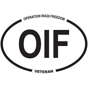 Operation Iraqi Freedom OIF Oval Sticker Decal Vinyl Army USMC Navy USAF 5" Bumper Locker Laptop Window - Sticks to Any Surface