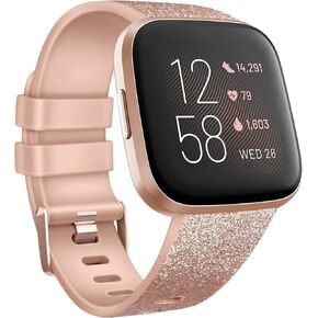 أساور Meliya متوافقة مع Fitbit Versa/Versa 2 / Versa Lite/Versa SE حزام رياضي كلاسيكي ناعم من السيليكون للنساء والرجال