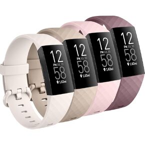 4 قطع من أساور Tobfit المتوافقة مع Fitbit Charge 4 / Fitbit Charge 3 / Charge 3 Se، أساور معصم بديلة من السيليكون للنساء والرجال