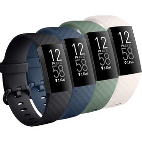 Tobfit 4 Pack Bands Compatible for Fitbit Charge 4 / Fitbit Charge 3 / Charge 3 Se, Silicone Replacement Wristbands for Women Men