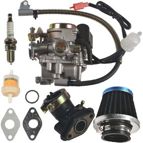50CC Carburetor 4 Stroke GY6 High Performance 139QMB Carburetor for 49cc 50cc Scooter Moped PD18J Carb Engine, 50cc Moped Carburetor + Intake Manifold