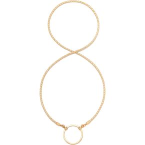 جلد مضفر La LOOP 587GD باللون الذهبي مع حلقة بقطر 30 مم | تقنية المفصلات الدوارة للوصول إلى النظارات بزاوية 360 درجة | حامل النظارات مصنوع من سلك جلدي متين، وحلقة بلمسة نهائية ذهبية ساتان
