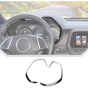JeCar for Camaro Carbon Fiber Interior Trim Accessories Compatible with 2016-2022 Chevrolet Chevy Camaro Dash Panel Bezel Cover (2pcs)