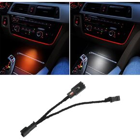 Jaronx Compatible with BMW LED Console Ambient Light for 1' F20 F21, 2' F22 F23, 3' F30 F31 F80, 4' F32 F33, X1 E84, Center Console Cup Holder Lights LED Console LED Ambient Lighting-Orange/White