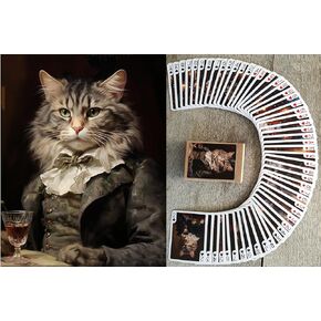 VICTORIAN CATS Playing Cards (Poker Deck 54 Cards All Different) Handsome Cats in Victorian Suits and Top Hats Cute Cats in Vintage Clothing Illustration