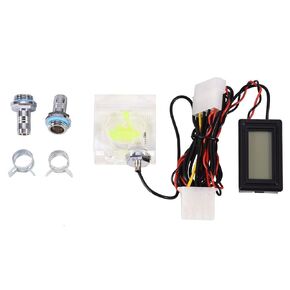 PC Water Cooling Thermometer, PC Computer 3 Way Flow Meter Digital Thermometer for Water Cooling System Kit