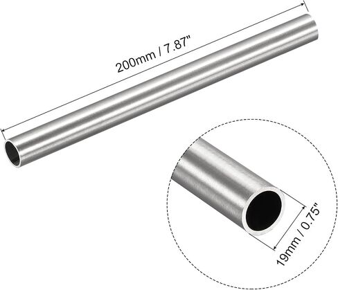 uxcell 304 Stainless Steel Tube, OD 19mm x 1.5mm Wall Thick 200mm Length Capillary Metal Tubing for Industry Machinery in Saudi Arabia