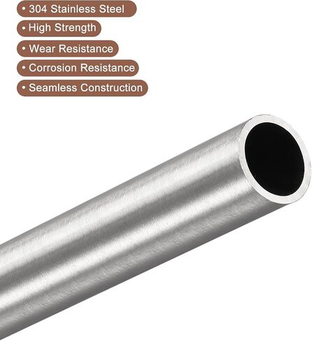 uxcell 304 Stainless Steel Tube, OD 19mm x 1.5mm Wall Thick 200mm Length Capillary Metal Tubing for Industry Machinery in Saudi Arabia