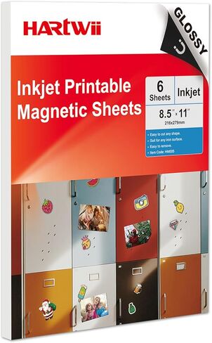 6 Sheets Printable Magnetic Sheets Non Adhesive 8.5x11 Inches Glossy Flexible Magnetic Printer Photo Paper for DIY Crafts,Fridge in Saudi Arabia