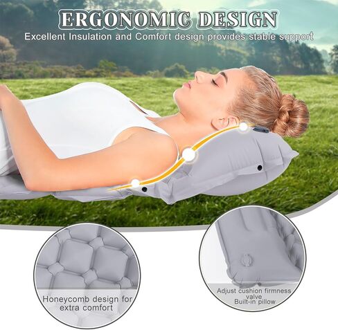 BoxedHome Camping Sleeping Pad, Ultralight Inflatable Camping Mat with Built-in Pillow Sleeping Pads for Camping Backpacking Hiking Traveling Tent, Compact & Lightweight Air Mattress in Saudi Arabia