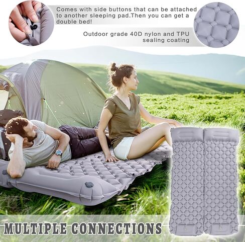 BoxedHome Camping Sleeping Pad, Ultralight Inflatable Camping Mat with Built-in Pillow Sleeping Pads for Camping Backpacking Hiking Traveling Tent, Compact & Lightweight Air Mattress in Saudi Arabia