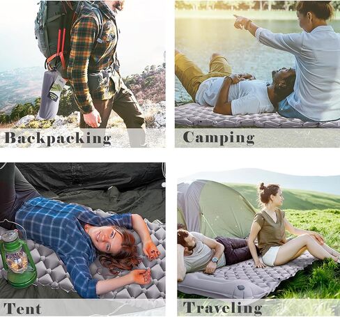BoxedHome Camping Sleeping Pad, Ultralight Inflatable Camping Mat with Built-in Pillow Sleeping Pads for Camping Backpacking Hiking Traveling Tent, Compact & Lightweight Air Mattress in Saudi Arabia