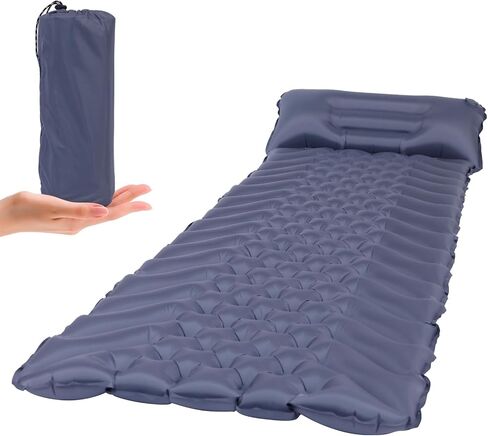 BoxedHome Camping Sleeping Pad, Ultralight Inflatable Camping Mat with Built-in Pillow Sleeping Pads for Camping Backpacking Hiking Traveling Tent, Compact & Lightweight Air Mattress in Saudi Arabia