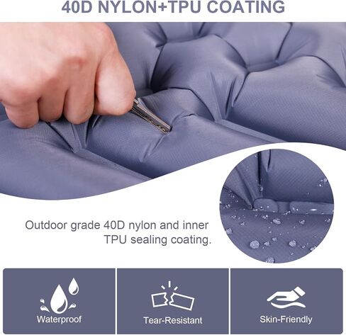 BoxedHome Camping Sleeping Pad, Ultralight Inflatable Camping Mat with Built-in Pillow Sleeping Pads for Camping Backpacking Hiking Traveling Tent, Compact & Lightweight Air Mattress in Saudi Arabia