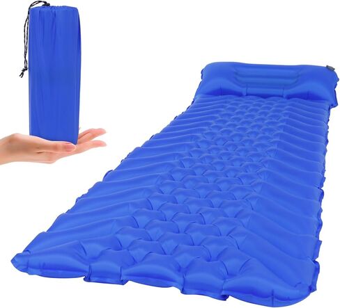 وسادة نوم للتخييم من BoxedHome، سجادة تخييم خفيفة الوزن قابلة للنفخ مع وسائد نوم مدمجة للتخييم وحقائب الظهر والمشي لمسافات طويلة وخيمة السفر، مرتبة هوائية مدمجة وخفيفة الوزن in Kuwait