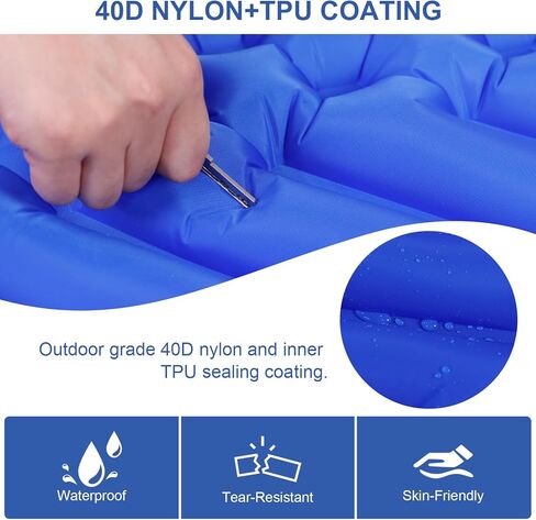 وسادة نوم للتخييم من BoxedHome، سجادة تخييم خفيفة الوزن قابلة للنفخ مع وسائد نوم مدمجة للتخييم وحقائب الظهر والمشي لمسافات طويلة وخيمة السفر، مرتبة هوائية مدمجة وخفيفة الوزن in Kuwait