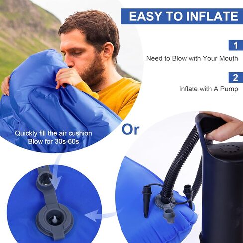 وسادة نوم للتخييم من BoxedHome، سجادة تخييم خفيفة الوزن قابلة للنفخ مع وسائد نوم مدمجة للتخييم وحقائب الظهر والمشي لمسافات طويلة وخيمة السفر، مرتبة هوائية مدمجة وخفيفة الوزن in Kuwait