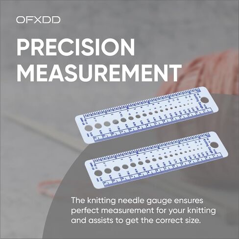 Knitting Needle Gauge, 5 Pcs - Plastic Knitting Gauge Measuring Tool - Measure Size Ruler for Swatch, Yarn in Saudi Arabia