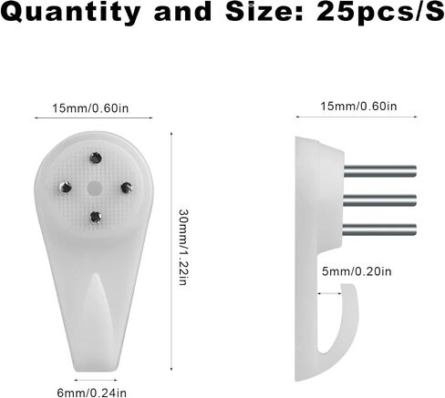 SAVITA 25pcs Concrete Wall Hooks, Invisible Nail Hangers No Damage Wall Picture Hangers Drywall Picture Hooks Non Trace Hanging Hooks Photo Frame Hangers (3cm, White) in Saudi Arabia