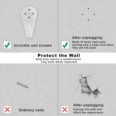 SAVITA 25pcs Concrete Wall Hooks, Invisible Nail Hangers No Damage Wall Picture Hangers Drywall Picture Hooks Non Trace Hanging Hooks Photo Frame Hangers (3cm, White) in Saudi Arabia