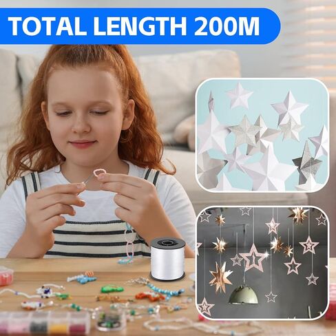 Strong Clear Invisible Hanging Wire - 0.8MM String Thick Nylon Wire Fishing Line 656FT Clear String Wire with 100Pcs Aluminum Crimping Sleeves for Picture Frame, String Light, Flowerpot, Craft in Saudi Arabia