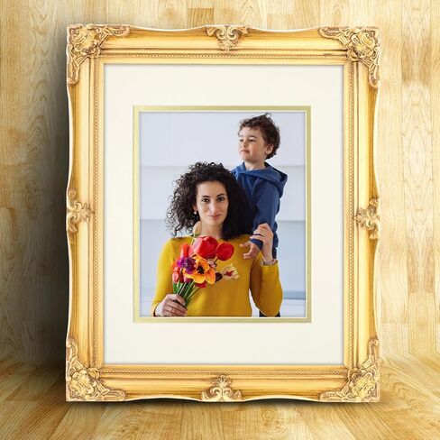 PA Framing, Double Layer Mat, 11 x 14 inches - Cream Core Ivory and Matte Metallic Gold Inner in Saudi Arabia