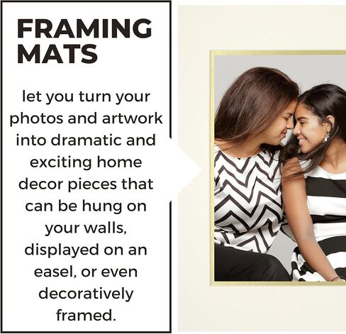 PA Framing, Double Layer Mat, 11 x 14 inches - Cream Core Ivory and Matte Metallic Gold Inner in Saudi Arabia