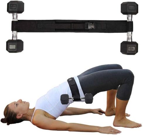 Hip Thrust Weight Belt - Effortless Use with Dumbbells, Kettlebells, or Plates for Effective Weighted Hip Thrust Exercises, Slip-Resistant Padding for Comfortable Workouts at the Gym, Home, or While in Saudi Arabia