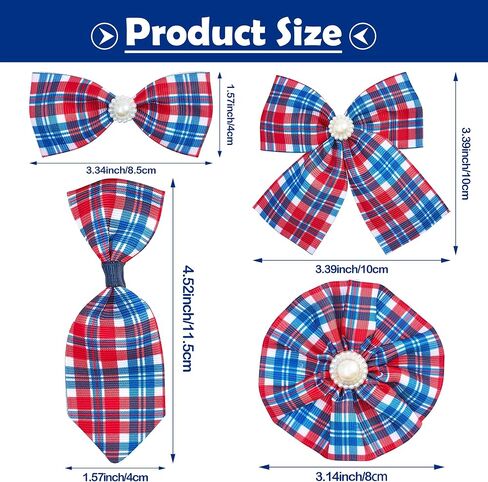 PET SHOW 100pcs Patriotic Small Dogs Bows Ties and Neckties US Flag Collar Flowers 25 Set Stripes&Stars Patterns for Independence Day June 14 July 4th Party Holiday Puppies Grooming Accessories in Saudi Arabia