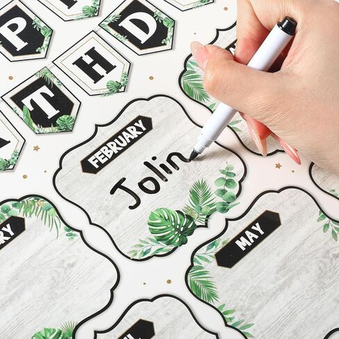 2 Pcs Classroom Birthday Chart Poster 12 x 18 Inch Plant Birthday Bulletin Board Set Reusable Laminated Greenery Classroom Birthday Calendar for Teacher Middle High School Decor Supply in Saudi Arabia