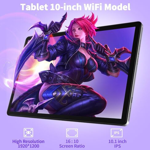 تابلت VASOUN تابلت أندرويد 10 بوصة، 5G WiFi، ذاكرة وصول عشوائي 12 جيجابايت (6 جيجابايت + 6 جيجابايت توسيع)، 128 جيجابايت ROM، معالج ثماني النواة، 8000 مللي أمبير، 1920 * 1200 FHD IPS، 4G LTE، كمبيوتر لوحي 10 بوصة مع حافظة جلدية PU in Kuwait