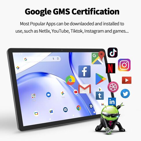 تابلت VASOUN تابلت أندرويد 10 بوصة، 5G WiFi، ذاكرة وصول عشوائي 12 جيجابايت (6 جيجابايت + 6 جيجابايت توسيع)، 128 جيجابايت ROM، معالج ثماني النواة، 8000 مللي أمبير، 1920 * 1200 FHD IPS، 4G LTE، كمبيوتر لوحي 10 بوصة مع حافظة جلدية PU in Kuwait