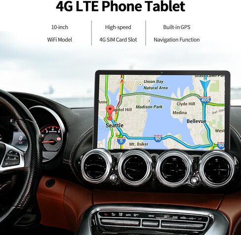 تابلت VASOUN تابلت أندرويد 10 بوصة، 5G WiFi، ذاكرة وصول عشوائي 12 جيجابايت (6 جيجابايت + 6 جيجابايت توسيع)، 128 جيجابايت ROM، معالج ثماني النواة، 8000 مللي أمبير، 1920 * 1200 FHD IPS، 4G LTE، كمبيوتر لوحي 10 بوصة مع حافظة جلدية PU in Kuwait