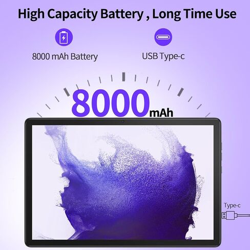 تابلت VASOUN تابلت أندرويد 10 بوصة، 5G WiFi، ذاكرة وصول عشوائي 12 جيجابايت (6 جيجابايت + 6 جيجابايت توسيع)، 128 جيجابايت ROM، معالج ثماني النواة، 8000 مللي أمبير، 1920 * 1200 FHD IPS، 4G LTE، كمبيوتر لوحي 10 بوصة مع حافظة جلدية PU in Kuwait
