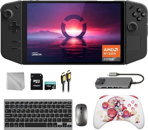 Lenovo Legion Go 512 جيجابايت للألعاب، شاشة لمس 8.8 بوصة 144 هرتز 2K QHD AMD Ryzen Z1 Extreme، وحدة تحكم Black Ice Wireless Pro، محور، 128 جيجابايت MicroSD، لوحة مفاتيح وماوس، حزمة 8 في 1 in Kuwait