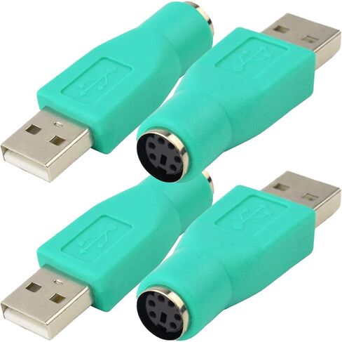 PS/2 to USB A Adapter, PS/2 Female to USB A Male Converter Adapter Replacement for Mouse, Keyboard (4 Pack, Green, Purple) in Saudi Arabia