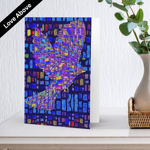 5 x 7 Bird Greeting Card, Museum Quality, Blank Inside, Envelope, Sentiment and Artist’s Statement Included, Title: Love Above in Saudi Arabia