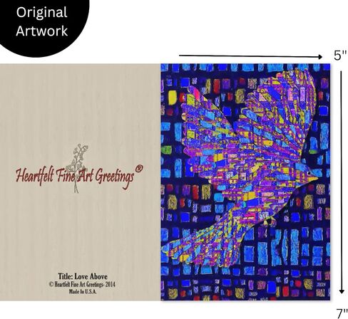 5 x 7 Bird Greeting Card, Museum Quality, Blank Inside, Envelope, Sentiment and Artist’s Statement Included, Title: Love Above in Saudi Arabia