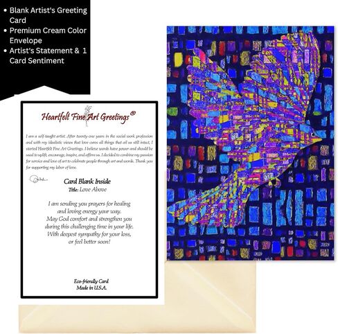 5 x 7 Bird Greeting Card, Museum Quality, Blank Inside, Envelope, Sentiment and Artist’s Statement Included, Title: Love Above in Saudi Arabia