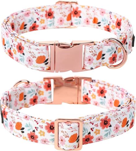 Lionet Paws Design Dogs Collar Cute Flower Sailor Bow Dog Collars for Girl Female Medium Large Dogs with Summer Floral L in Saudi Arabia