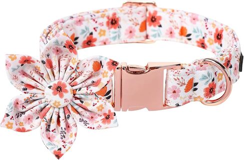 Lionet Paws Design Dogs Collar Cute Flower Sailor Bow Dog Collars for Girl Female Medium Large Dogs with Summer Floral L in Saudi Arabia