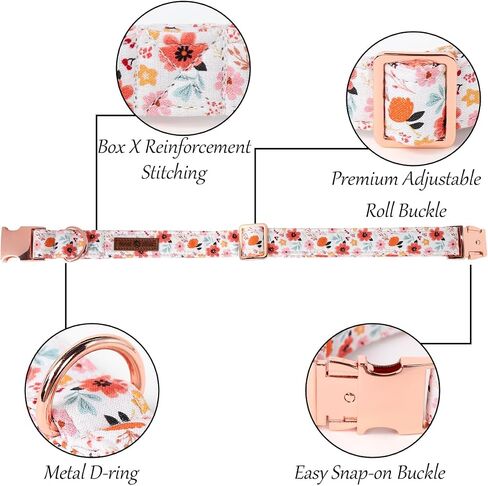 Lionet Paws Design Dogs Collar Cute Flower Sailor Bow Dog Collars for Girl Female Medium Large Dogs with Summer Floral L in Saudi Arabia