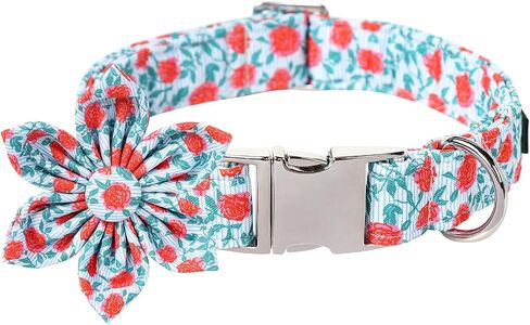 Lionet Paws Design Dogs Collar Cute Flower Sailor Bow Dog Collars for Girl Female Medium Large Dogs with Summer Floral L in Saudi Arabia