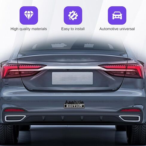 Car Asshole Edition Emblem Decal, 3D Metal Automotive Front Hood Badge with Strong Adhesive, Universal Bumper Badge Decal Sticker, Vehicle Exterior Decor Accessories (Black & Red) in Kuwait