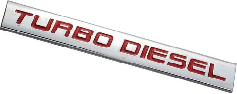 1x Turbo Dei-sel Badge Nameplate Chrome Finish Metal Fender Sticker Fit for Trunk Hood Door (Chrome Red) in Kuwait