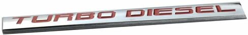 1x Turbo Dei-sel Badge Nameplate Chrome Finish Metal Fender Sticker Fit for Trunk Hood Door (Chrome Red) in Kuwait