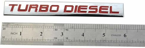 1x Turbo Dei-sel Badge Nameplate Chrome Finish Metal Fender Sticker Fit for Trunk Hood Door (Chrome Red) in Kuwait