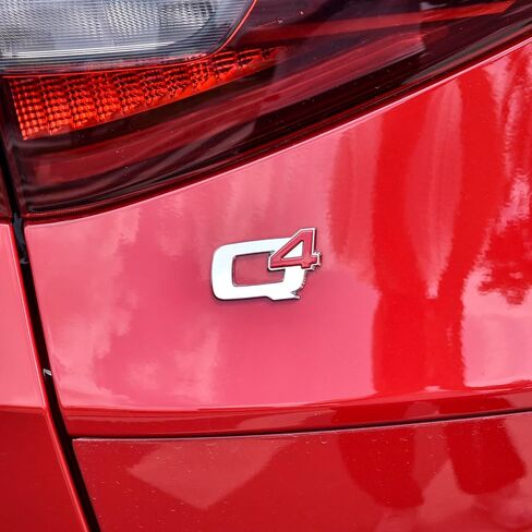 Q4 3D Metal Micro-Stamp Suitcase. for All Alfa Romeo Giulia Stelvio, Sports Tailgate Lettering Sticker Badge, Giulia Stelvio Exterior Accessories (Silver) in Saudi Arabia