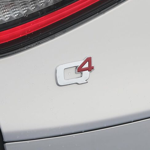 Q4 3D Metal Micro-Stamp Suitcase. for All Alfa Romeo Giulia Stelvio, Sports Tailgate Lettering Sticker Badge, Giulia Stelvio Exterior Accessories (Silver) in Saudi Arabia
